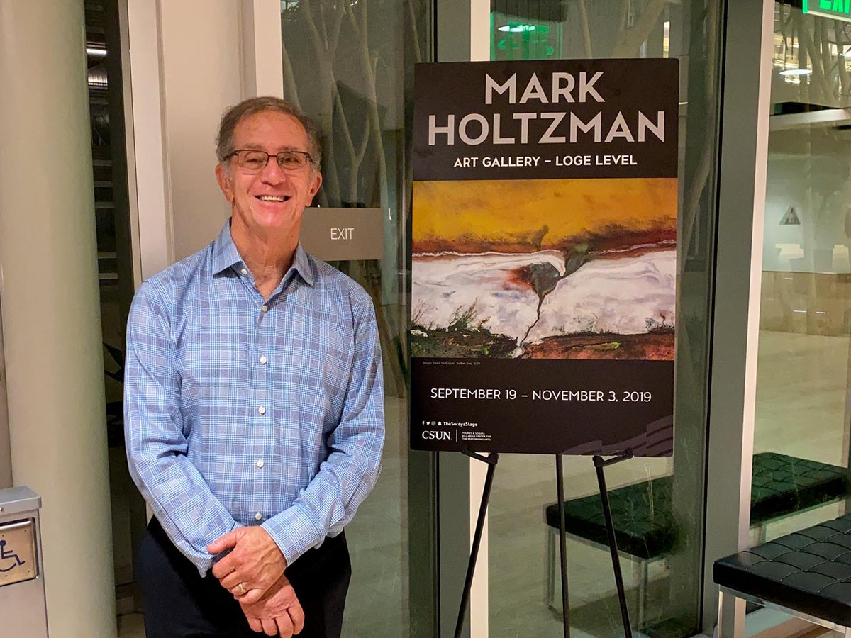 Mark Holtzman at his solo exhibition at the Soraya Art Gallery at CSUN in Northridge, California