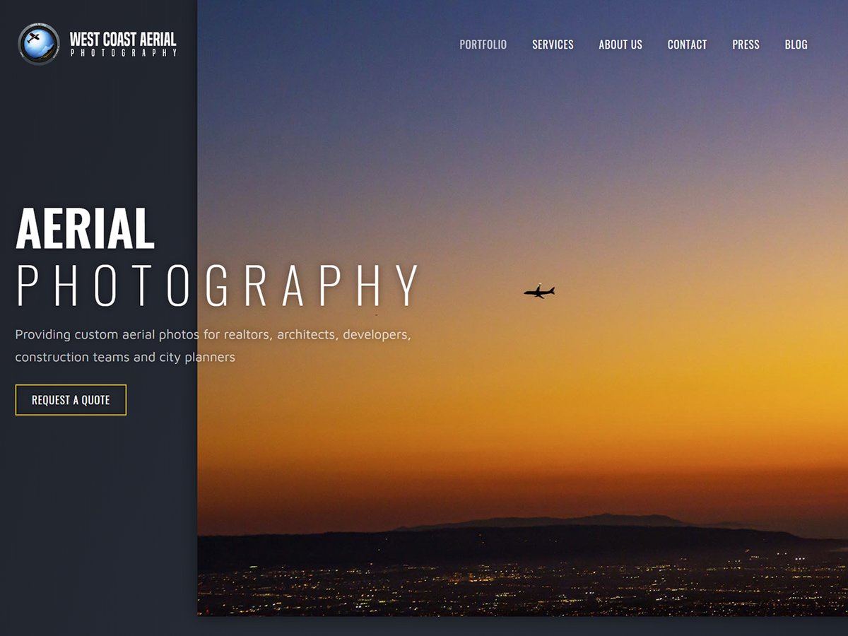 Blog image of West Coast Aerial Photography's new website