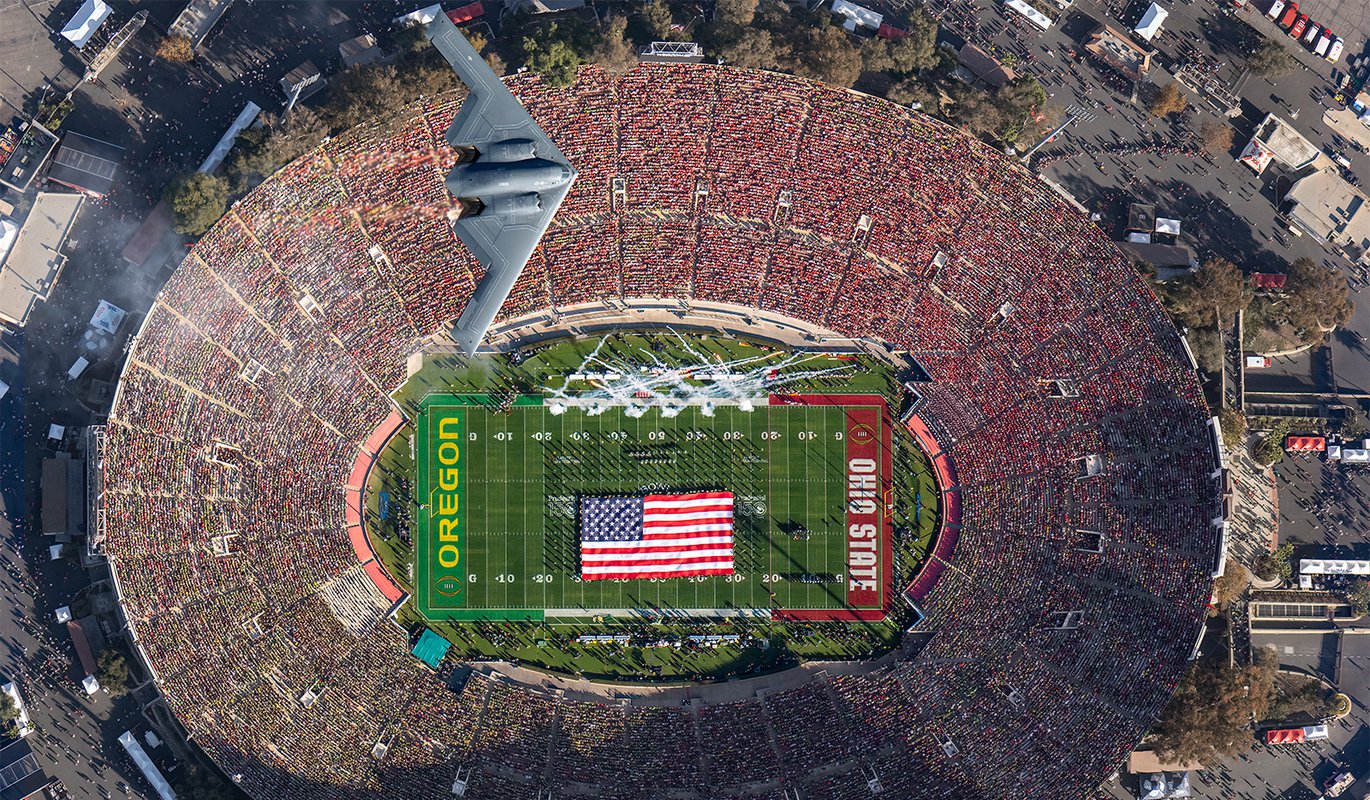 2025 B2 Stealth Bomber Flyovers at the Rose Bowl Game and Rose Parade