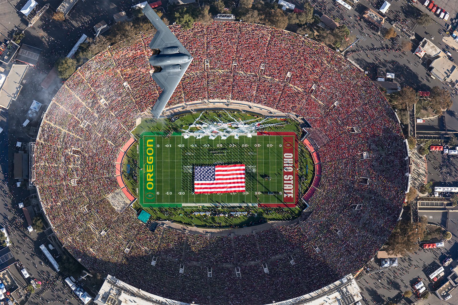 2025 B2 Stealth Bomber Flyovers at the Rose Bowl Game and Rose Parade